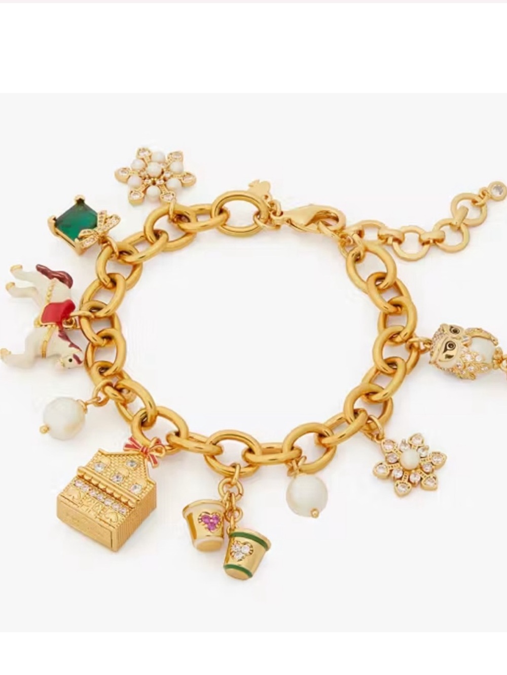 $228 Kate Spade Winter Wonderland Bow Charm Bracelet